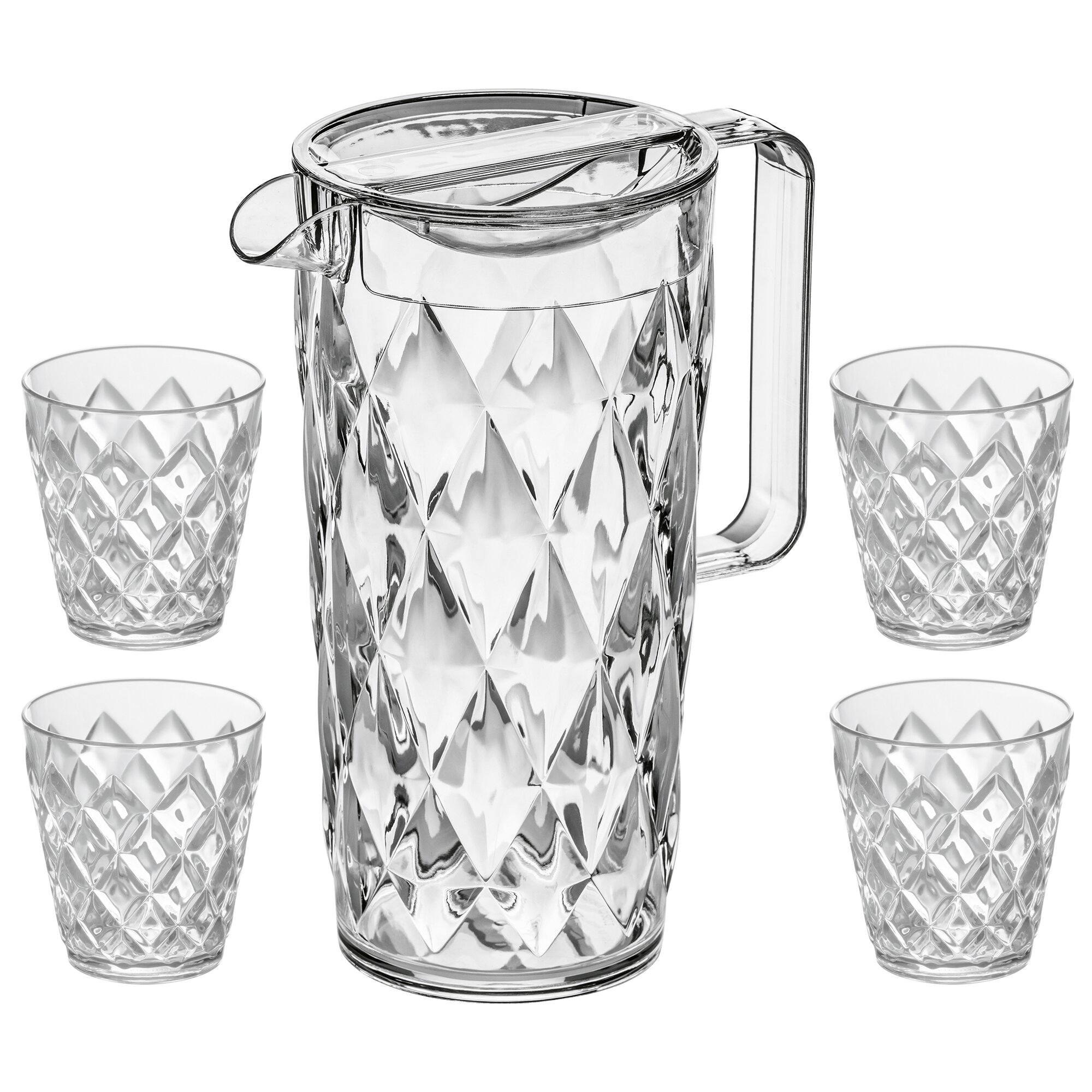 Kanne CRYSTAL mit 4 Bechern