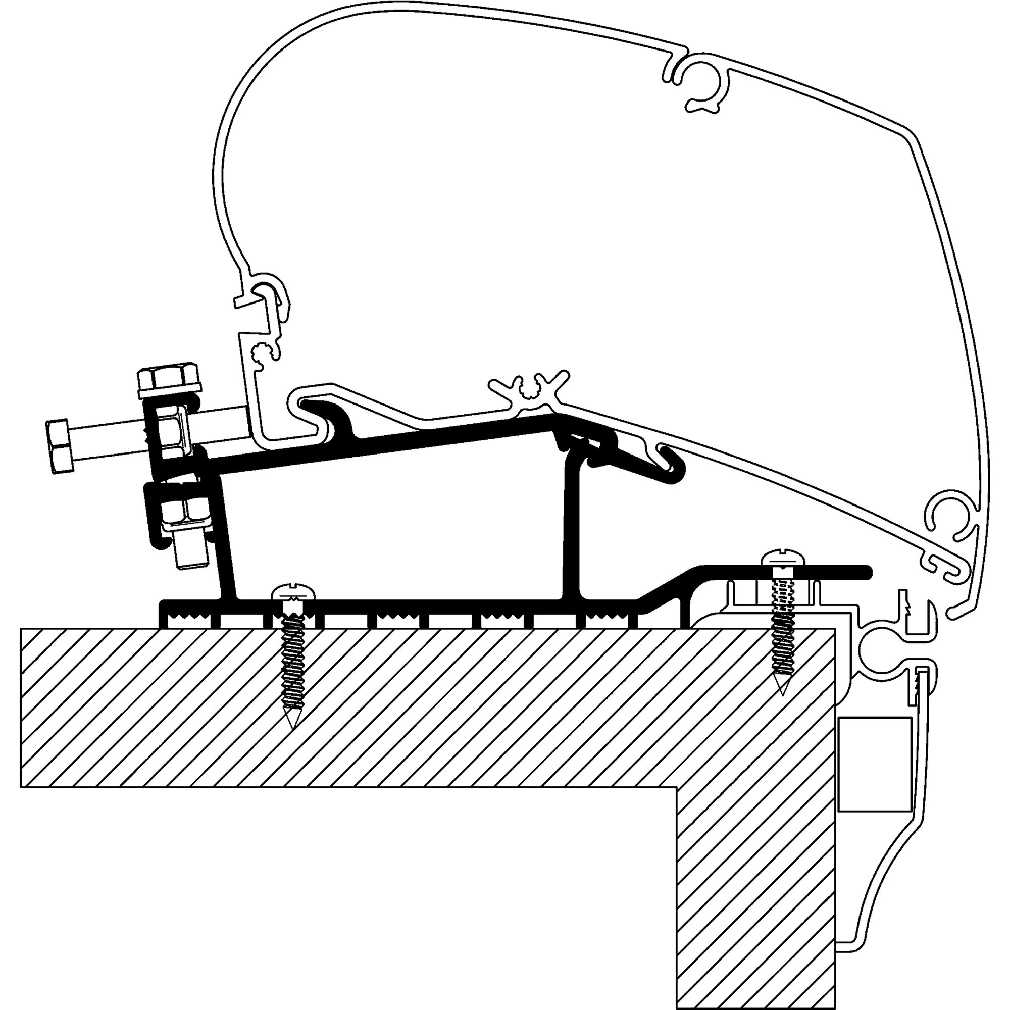 Roof Adapter für Hobby Wohnwagen Bj. 2009 - 2013 für TO Serie 6 und 9