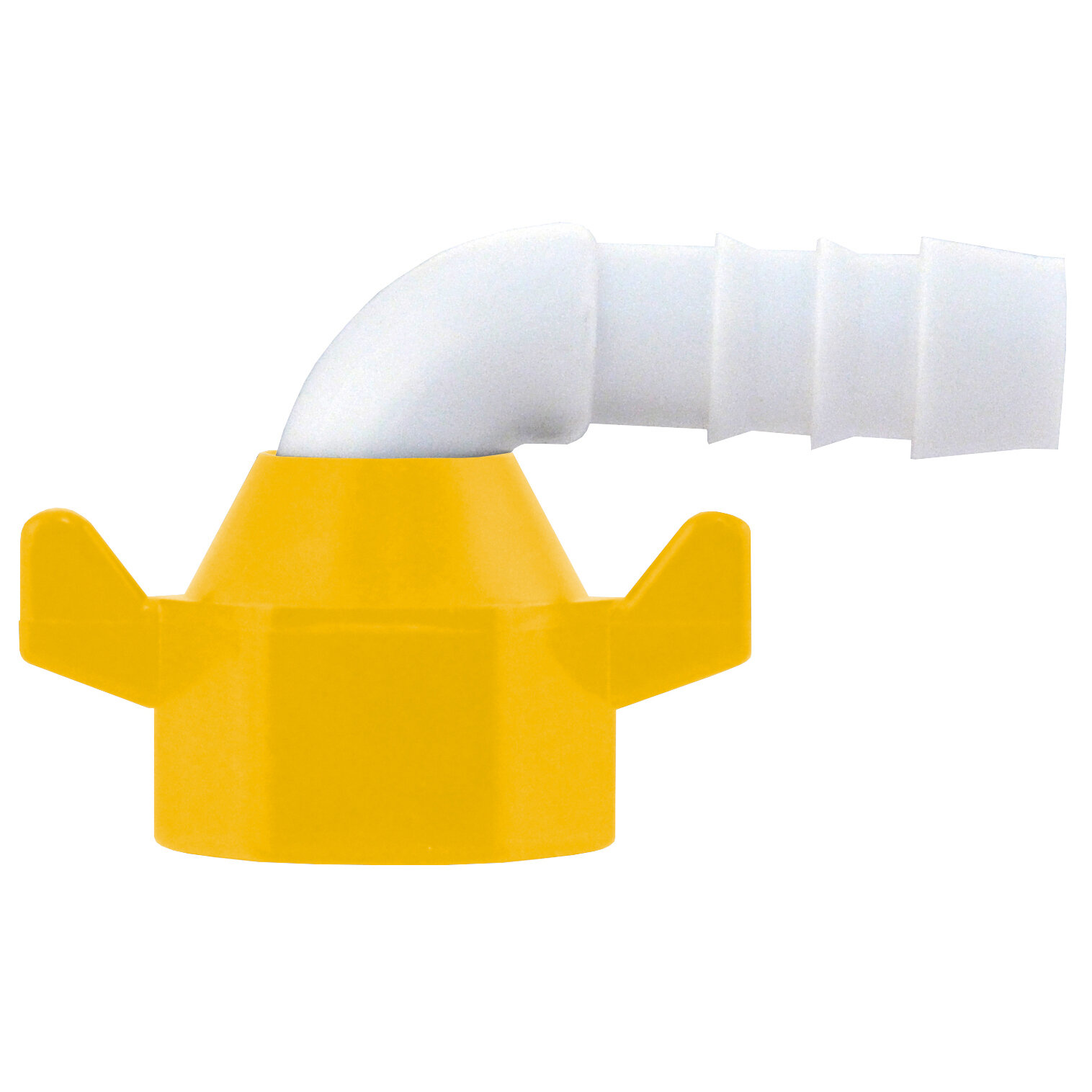 Aufschraubtülle WeißGELB 90° 1/2", ø 10 mm
